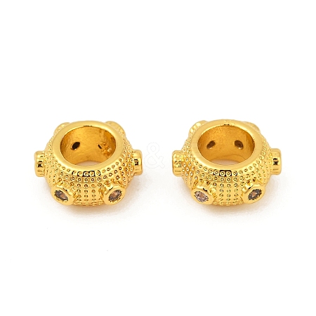 Brass Cubic Zirconia European Beads KK-Q081-11MG-1