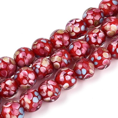 Handmade Lampwork Beads Strands LAMP-T007-04D-1