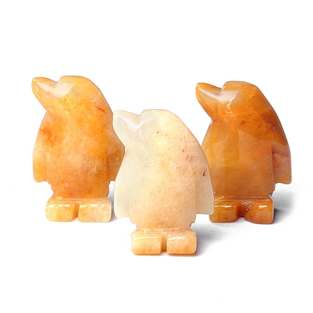 Natural Yellow Jade Carved Healing Penguin Figurines PW-WG12060-10-1