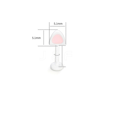 316L Surgical Stainless Steel Enamel Pink Cat Ear Shaped Cartilage Earrings for Women FS-WGA9D26-07-1