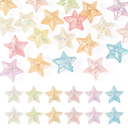 20Pcs UV Plating Transparent Acrylic Beads MACR-TA0002-79-1