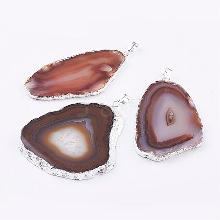 Natural Agate Big Pendants G-P305-E03-S-1