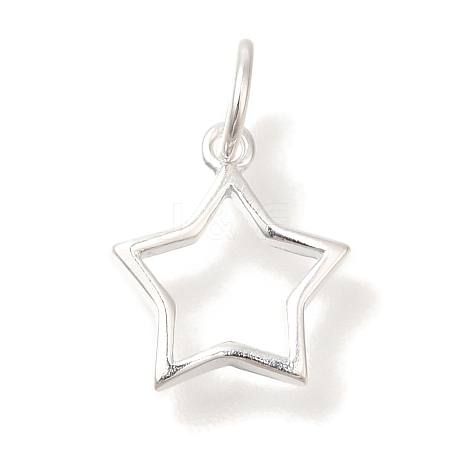 925 Sterling Silver Star Outline Charms STER-G043-02A-S-1