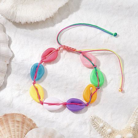 Dyed Shell Bead Bracelets for Women BJEW-JB11512-1