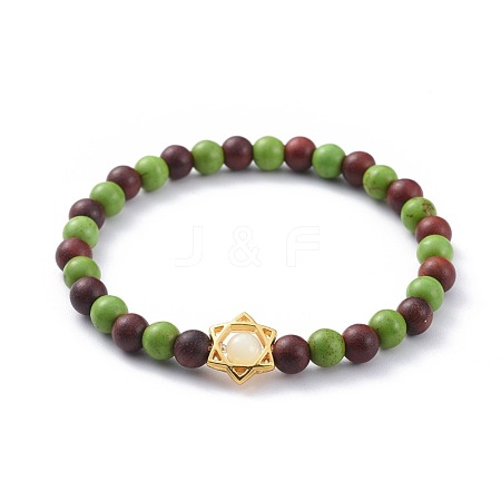 Natural Rosewood Beads Stretch Bracelets BJEW-JB04662-02-1