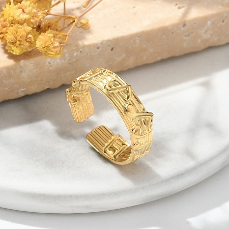 304 Stainless Steel Open Cuff Rings for Women STAS-Z117-18G-1