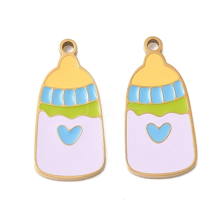 304 Stainless Steel Enamel Pendants X1-STAS-G360-04G-03-1