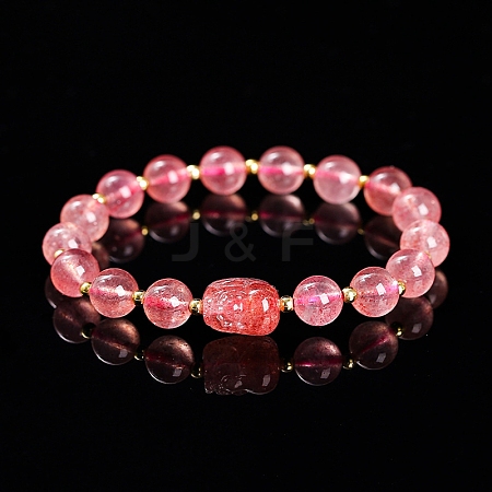 Natural Strawberry Quartz Stretch Bracelets PW-WG9B861-04-1