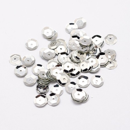 Plastic Paillette Beads X-PVC-A001-5mm-08-1