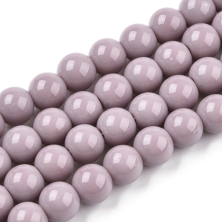 Opaque Solid Color Glass Beads Strands LS-GLAA-T032-P6mm-07-1