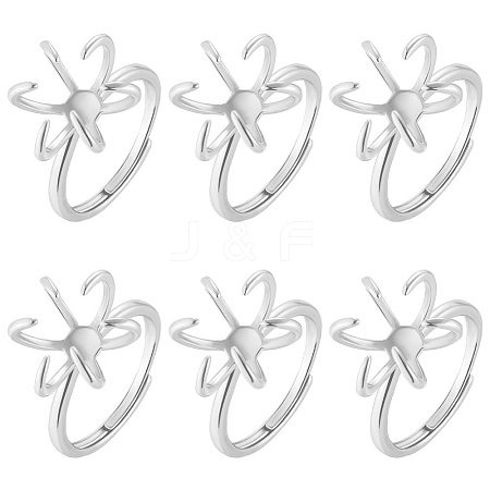 Brass Adjustable Ring Findings KK-BBC0023-69A-1