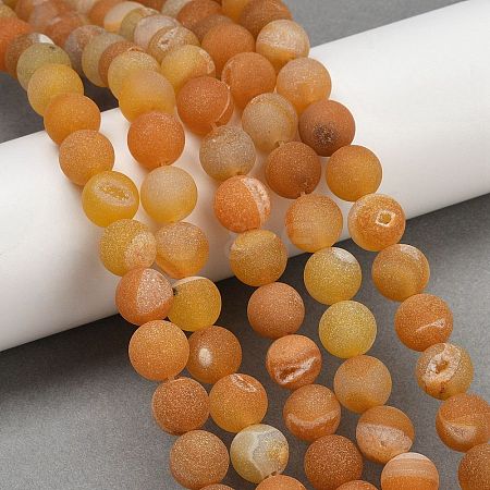 Natural Druzy Agate Beads Strands G-NH0024-A11-10mm-1