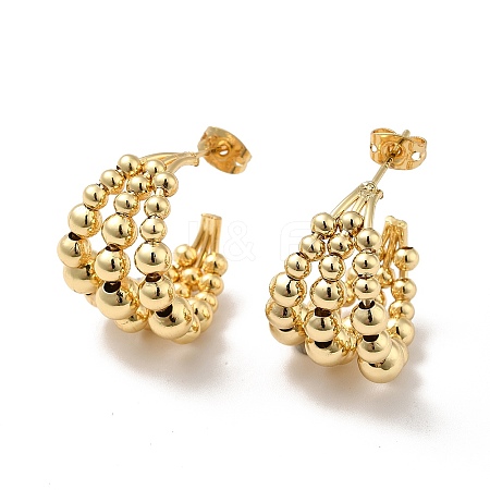 Brass Studs Earrings KK-H433-55G-1