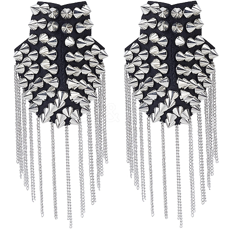Vintage Iron Tassel Epaulette AJEW-CY0002-76P-1