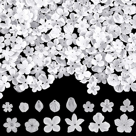 280Pcs 14 Styles Transparent Acrylic Bead Caps FACR-AR0001-03-1