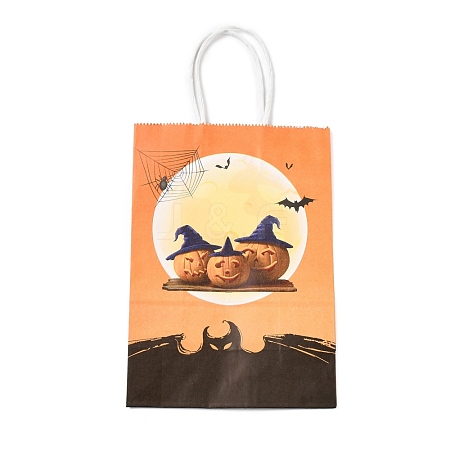 Halloween Theme Kraft Paper Gift Bags CARB-A006-01H-1