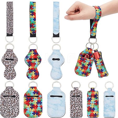  3 Sets 3 Style Neoprene Keychain Holder KEYC-NB0001-33-1