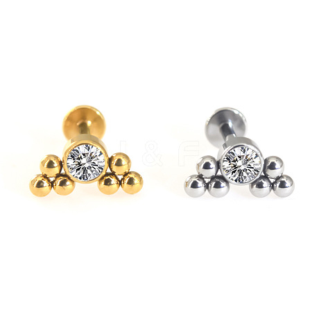 316L Surgical Stainless Steel & G23 Titanium Crystal Rhinestone Labrets for Women Men WG3A239-63-1