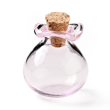 Lucky Bag Shape Glass Cork Bottles Ornament AJEW-A039-02J-1