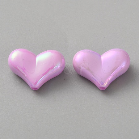 Electroplate Opaque Acrylic Beads MACR-WH0010-38F-1