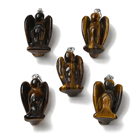 Natural Tiger Eye Pendants G-C095-03P-02-1