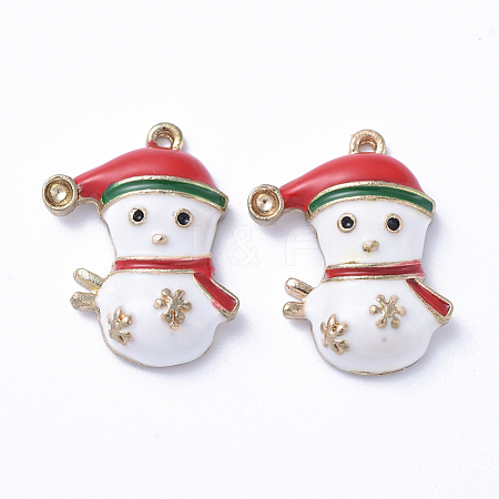 Golden Plated Alloy Enamel Pendants ENAM-D040-A01-G-1