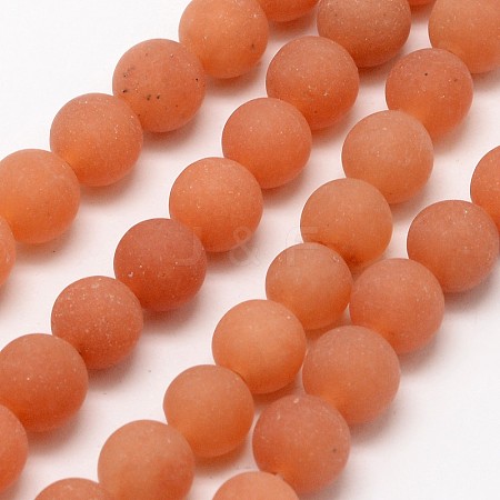 Natural Red Aventurine Beads Strands G-D675-8mm-1