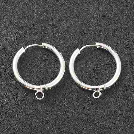 201 Stainless Steel Huggie Hoop Earring Findings STAS-P283-01I-S-1