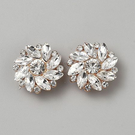 Alloy Rhinestone Cufflinks DIY-WH0888-809RG-1