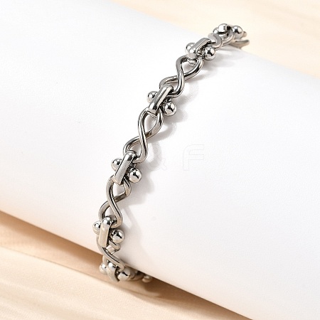 304 Stainless Steel Infinity Link Chain Bracelets for Women BJEW-K226-14B-P-1