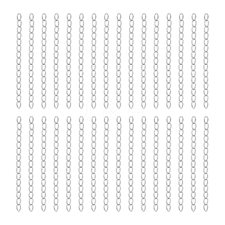 50Pcs 304 Stainless Steel Curb Chain Extender STAS-UN0058-47P-1