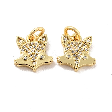 Fox Brass Micro Pave Clear Cubic Zirconia Charms KK-G425-10G-1