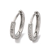 Ion Plating(IP) Brass Micro Pave Clear Cubic Zirconia Hoop Earrings for Women EJEW-U031-02P-1