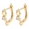 SHEGRACE Brass Micro Pave Cubic Zirconia Hoop Earring Findings XGRQ79327-932G-1