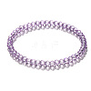 4mm Prism Faceted Rondelle Glass Beaded Stretch Bracelets for Women LS-EH2213-3-1