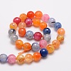 Dyed Natural Agate Faceted Round Beads Strands G-E320E-8mm-01-2