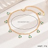 Fashionable Brass Enamel Flower Pendant Anklets for Women KA8156-2-5