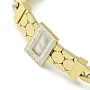 Natural Shell & Cubic Zirconia Rectangle Link Bracelet BJEW-Q775-04G-3