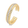 Brass Curb Chain Shape Cuff Bangles for Women BJEW-H202-02GP-4