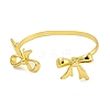 Rack Plating Bowknot Brass Cuff Bangles for Women BJEW-B106-25B-G-4