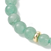 3Pcs Natural Moss Agate & Green Aventurine & Unakite Round Beads Stretch Bracelets for Women BJEW-JB13056-6