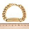 Stainless Steel Cuban Link Chain Bracelets LS-BJEW-D379-06G-3