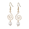 Natural Pearl Dangle Earrings EJEW-JE05678-1