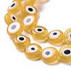 Handmade Evil Eye Lampwork Flat Round Bead Strands LAMP-L058-10mm-01-5