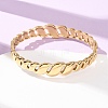304 Stainless Steel Hollow Twisted Chain Open Hinged Cuff Bangles SA-CBA7A40-05G-1