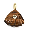 Natural Tiger Eye Carved Pendants G-G330-02G-10-1