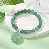 Natural Green Aventurine & Synthetic Hematite Beaded Stretch Bracelet BJEW-JB09760-02-2