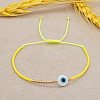 Adjustable Lanmpword Evil Eye Braided Bead Bracelet ZW2937-11-1