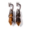 Natural Tiger Eye Faceted Pointed Bullet Big Pendants G-L524-19R-11-1