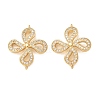 Brass Micro Pave Clear Cubic Zirconia Connector Charms CU-CBA4579-14G-1